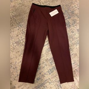 Athleta Venice Pintuck ankle length pants - burgundy